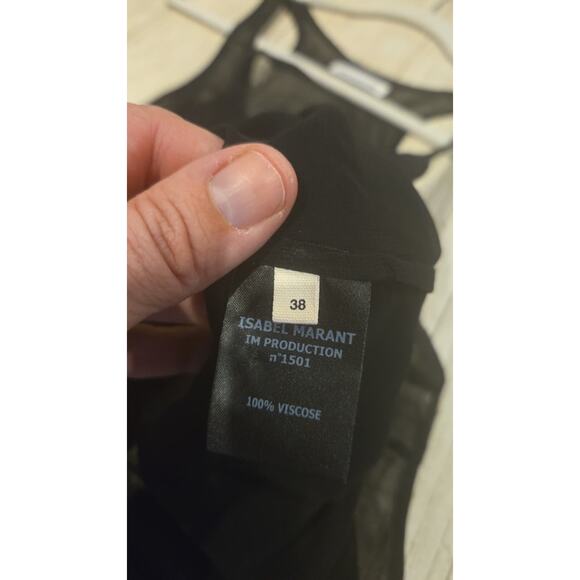 Isabel Marant Étoile Women's Sheer Black Tank Top Size 38 Casual - Picture 8 of 8